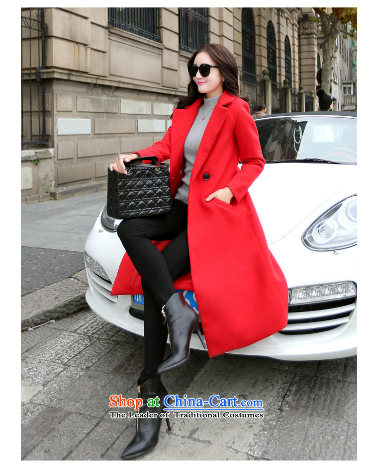 Van de  2015 Fall/Winter Collections female new temperament Sau San long thick a wool coat too long hair? jacket women laptop RED M picture, prices, brand platters! The elections are supplied in the national character of distribution, so action, buy now enjoy more preferential! As soon as possible.