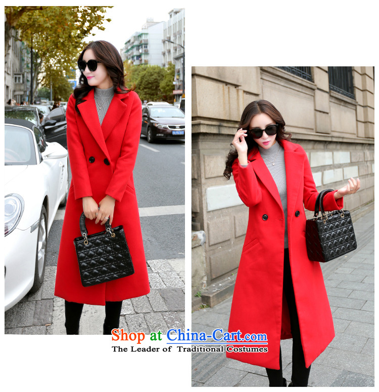 Van de  2015 Fall/Winter Collections female new temperament Sau San long thick a wool coat too long hair? jacket women laptop RED M picture, prices, brand platters! The elections are supplied in the national character of distribution, so action, buy now enjoy more preferential! As soon as possible.