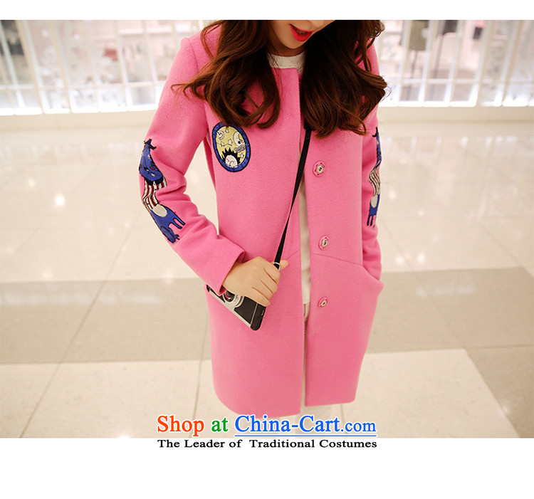 Winter clothing new Korean wool? With a pattern in the long graphics thin a wool coat  11913 pink L picture, prices, brand platters! The elections are supplied in the national character of distribution, so action, buy now enjoy more preferential! As soon as possible.