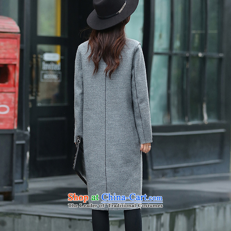 The water of the gross coats female 2015 Autumn? for women of autumn and winter stylish big Korean long thin video   Gross female gray jacket? The water of the XL, , , , shopping on the Internet