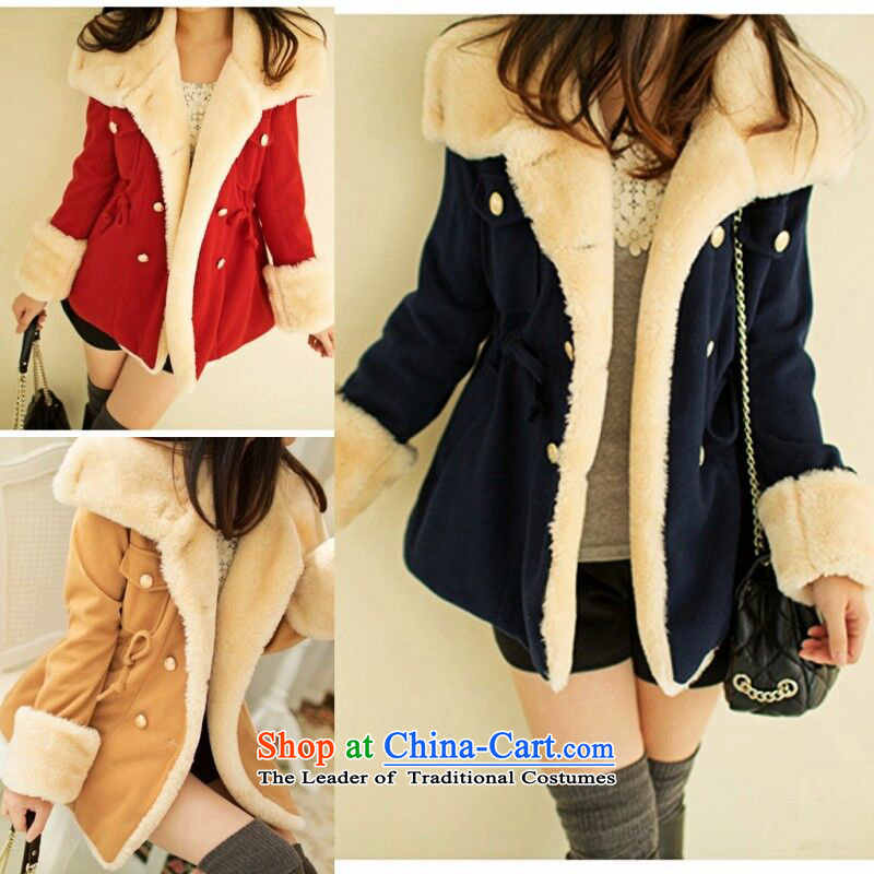 2015 Fall/Winter Collections new Korean gross?   Graphics thin coat of double-Preppy gross a jacket plus cotton 610 red , in accordance with the World XL116-125 Hsichih shopping on the Internet has been pressed.