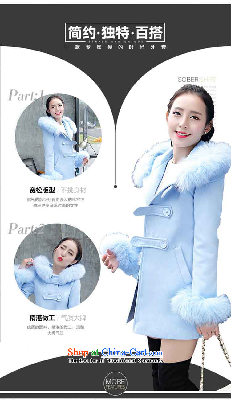 Wooden Geun-hye thin solid color graphics Sau San for long-Nagymaros gross coats female type 8618 skyblue? M/160(84A) picture, prices, brand platters! The elections are supplied in the national character of distribution, so action, buy now enjoy more preferential! As soon as possible.