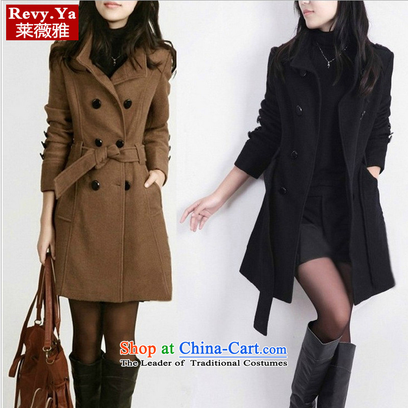 Tony Blair,?2015 autumn and winter new products in Korean long hair? brown overcoat Sau San?XL