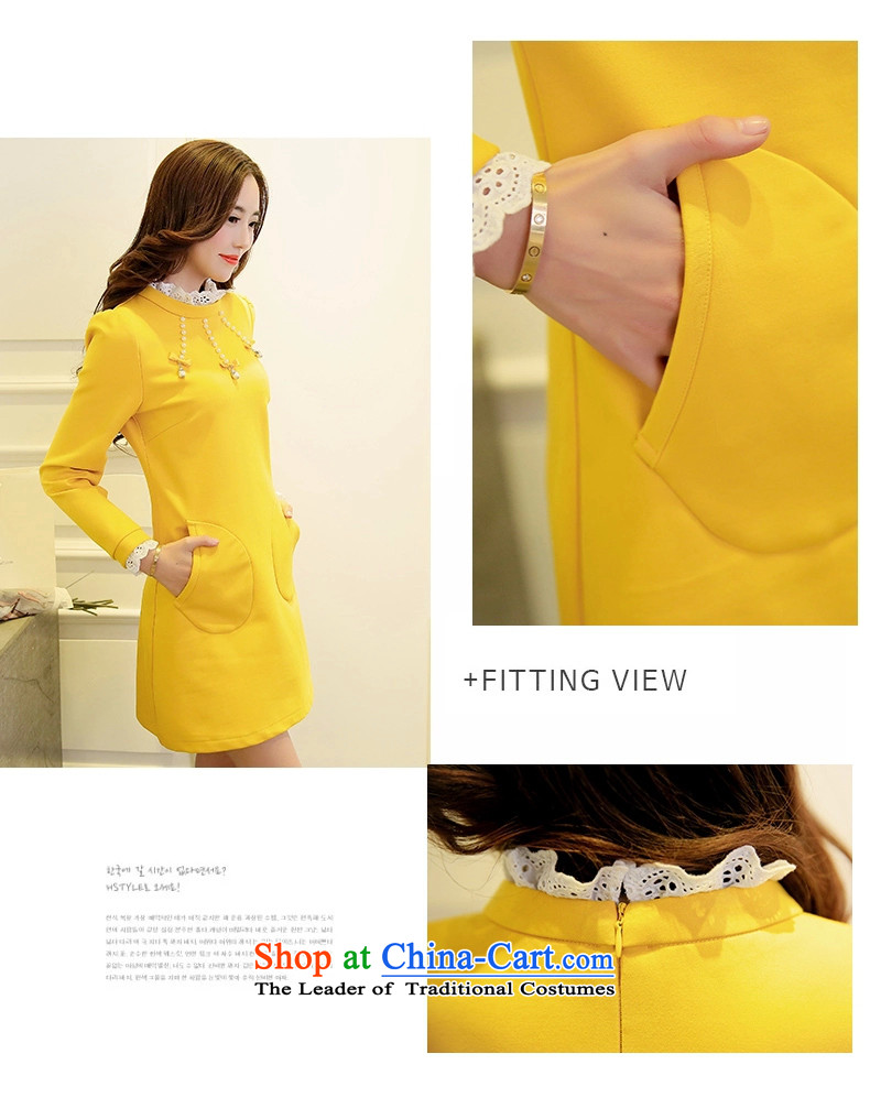 Send the 2015 autumn and winter sin new version of Korean fashion to increase women's code thick mm l fungus collar thick sister video in thin long plus lint-free warm yellow 3XL picture, prices, brand platters! The elections are supplied in the national character of distribution, so action, buy now enjoy more preferential! As soon as possible.
