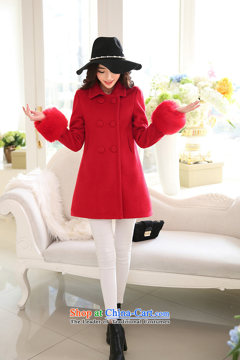 The law was the women's qi 2015 winter new Korean Sau San Foutune of double-long coats gross? female wool a wool coat large stylish coat autumn and winter pink M picture, prices, brand platters! The elections are supplied in the national character of distribution, so action, buy now enjoy more preferential! As soon as possible.
