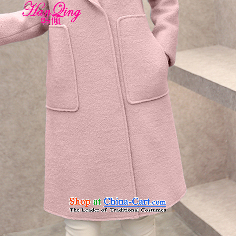 (hanqing dumping) won 2015 winter clothing new Korean Sau San video in temperament han bum thin long jacket coat gross? M, won the dumping Gimpo International Pink (hanqing) , , , shopping on the Internet