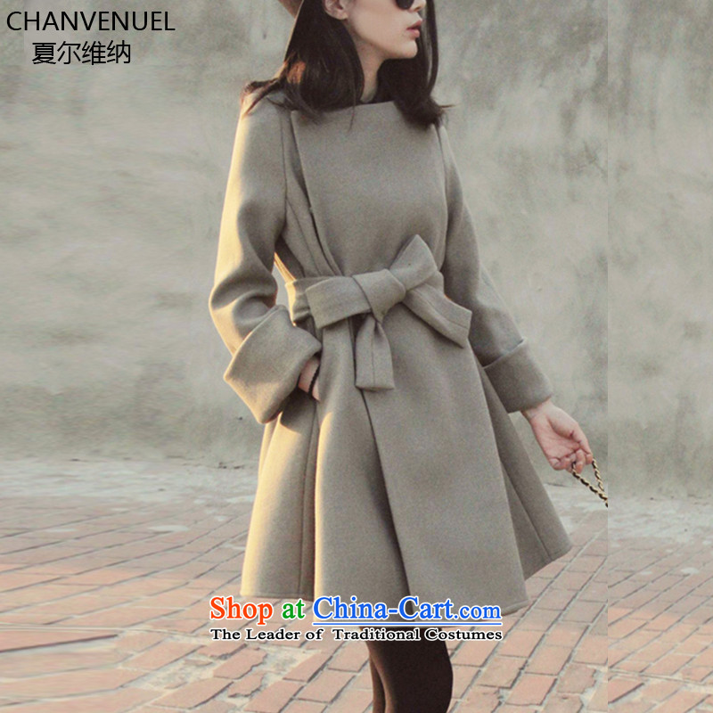 (d Sharma, Korean female jacket? 2015 wool autumn and winter New Sau San video thin foutune tether strap over the medium to longer term, a wool coat female gray M Sharma (CHANVENUEL) , , , shopping on the Internet