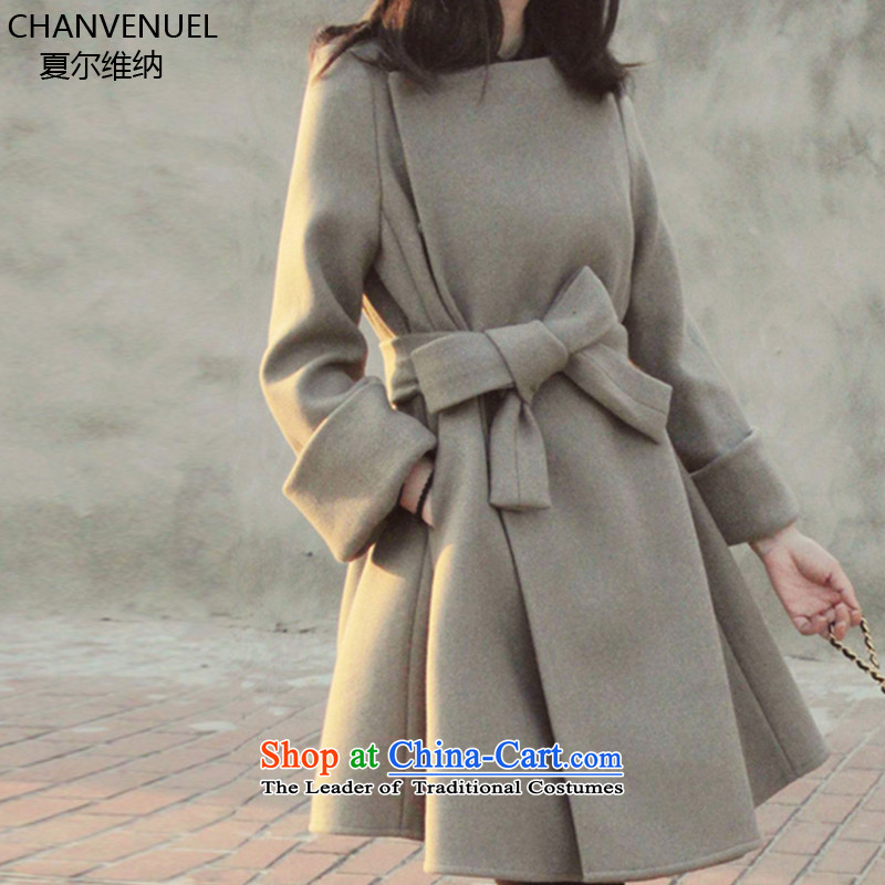 (d Sharma, Korean female jacket? 2015 wool autumn and winter New Sau San video thin foutune tether strap over the medium to longer term, a wool coat female gray M Sharma (CHANVENUEL) , , , shopping on the Internet