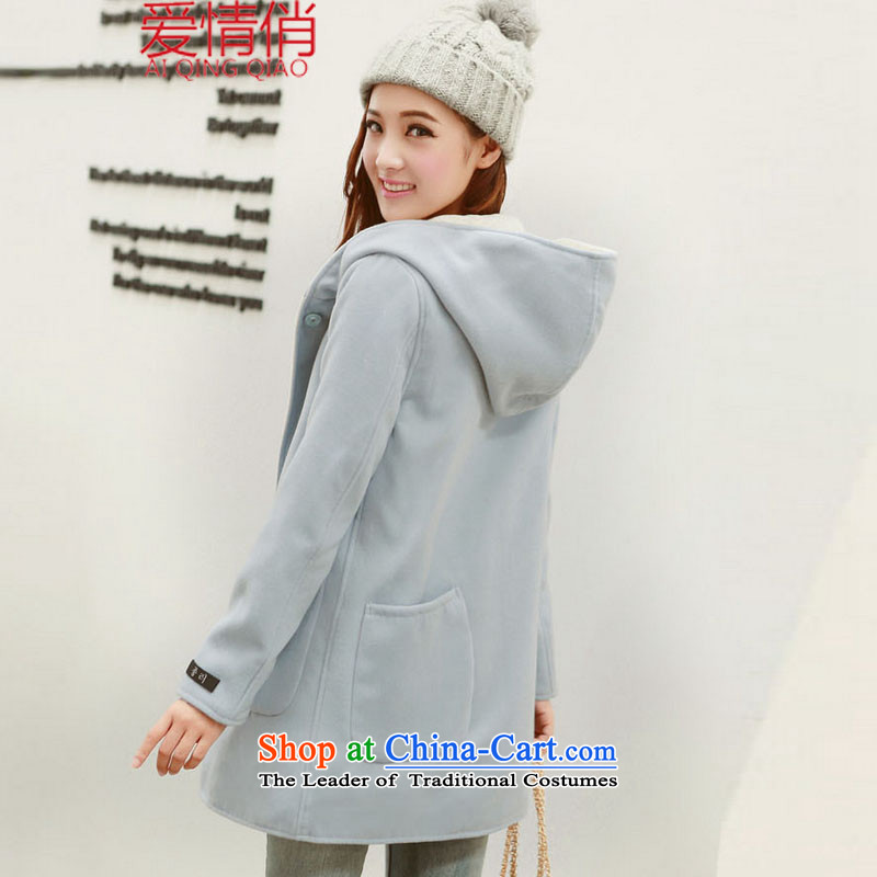 Love Is 2015 autumn and winter new stylish Korean version of pregnant women with a wool coat thick with cap #9030 pink jacket? love to AI XL, QING QIAO) , , , shopping on the Internet