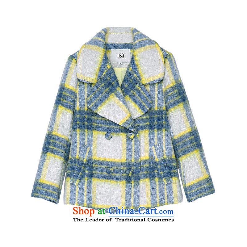 The OSA EURO 2015 Winter New Windsor female suits collar shape plaid double-gross SD523007 lemon yellow jacket? M, OSCE Lisa (O.SA shopping on the Internet has been pressed.)
