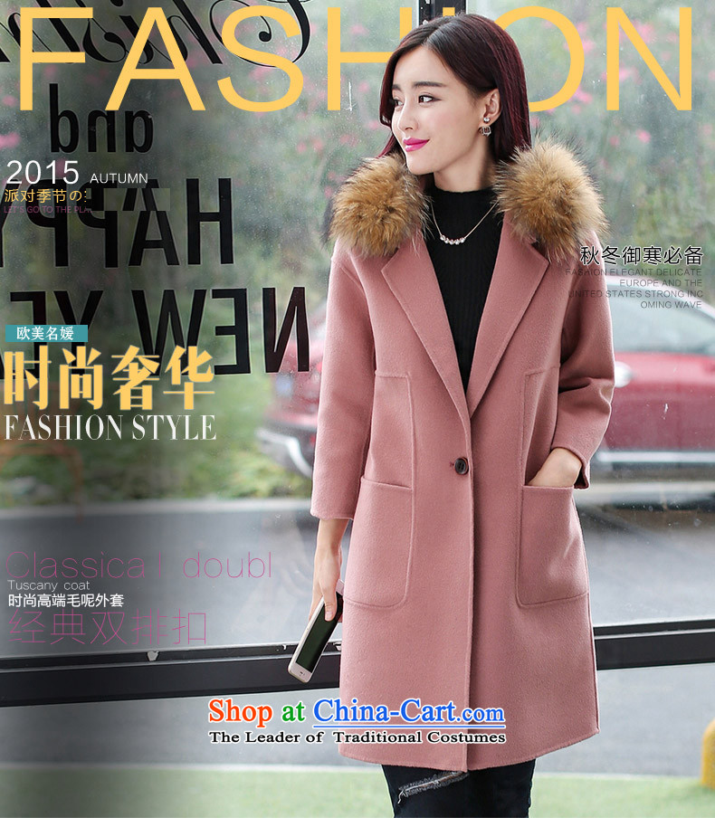 The law was the women's qi 2015 winter new Korean version of Sau San for long lap Gross Gross female wool coat? a wool coat large stylish coat autumn and winter pink without gross for M picture, prices, brand platters! The elections are supplied in the national character of distribution, so action, buy now enjoy more preferential! As soon as possible.