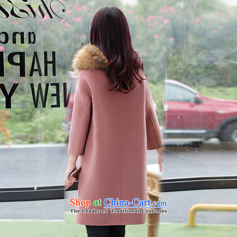 The law was the women's qi 2015 winter new Korean version of Sau San for long lap Gross Gross female wool coat? a wool coat large stylish coat autumn and winter pink without gross for the Law of the M (Manasseh Mr. Qi fash-modi) , , , shopping on the Inte