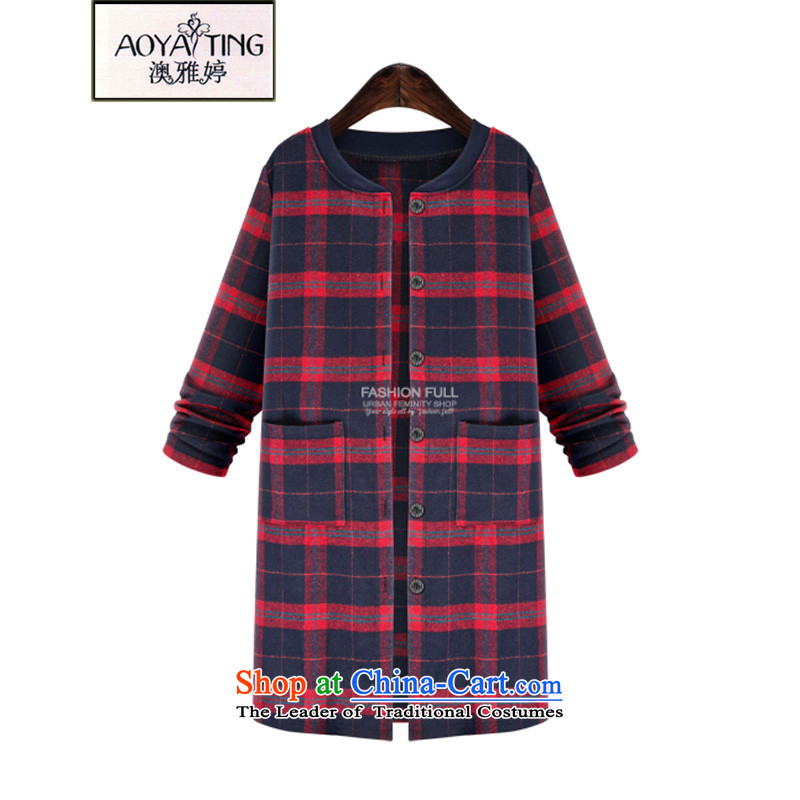 O Ya-ting to increase women's code 2015 autumn and winter new mm thick Korean video folder thin cotton strip coats that long cotton jacket female 1397 blue checked 2XL 125-145 recommends that you, O Jacob aoyating Ting () , , , shopping on the Internet