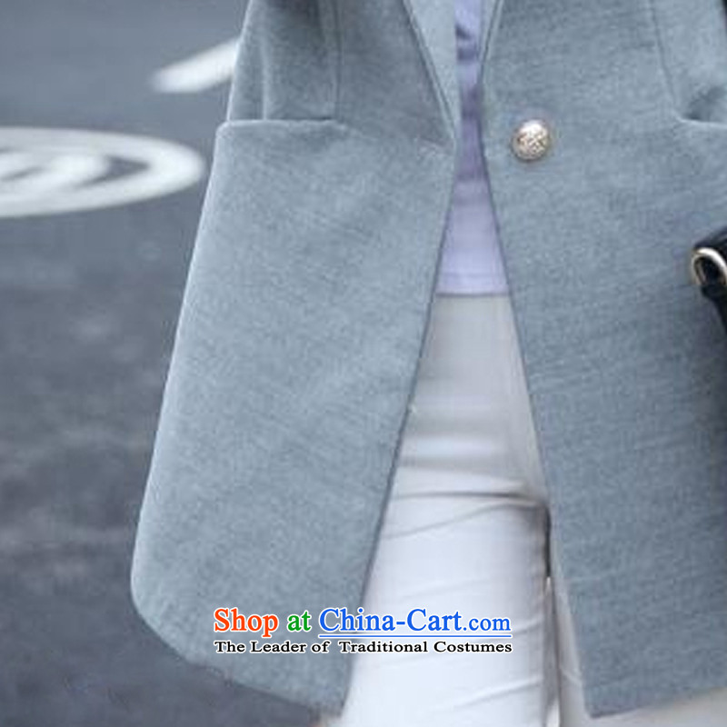 Mrs Ngan 2015 winter of white women's clothes Korean fashion, long hair? female suits for jacket for larger a wool coat light gray M white Mrs Ngan shopping on the Internet has been pressed.