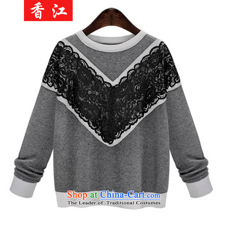 Xiang Jiang to intensify the 2015 autumn and winter large new women's long-sleeved shirt, forming the thick mm thick sister in long thin knitwear sweater graphics B136 large carbon 5XL, Xiangjiang , , , shopping on the Internet
