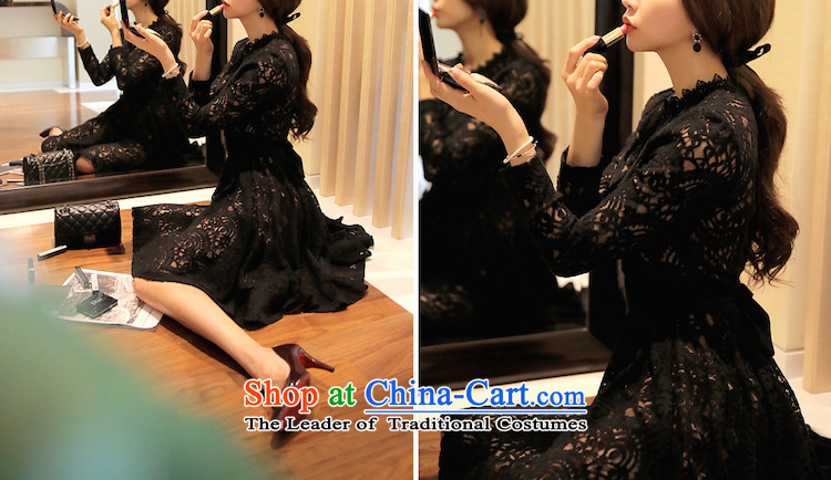 Adam Cheng Yi covered by the 2015 Fall/Winter Collections of new large Korean Sau San engraving sexy elegant lace large forming the Netherlands dresses female 5010 Black M picture, prices, brand platters! The elections are supplied in the national character of distribution, so action, buy now enjoy more preferential! As soon as possible.