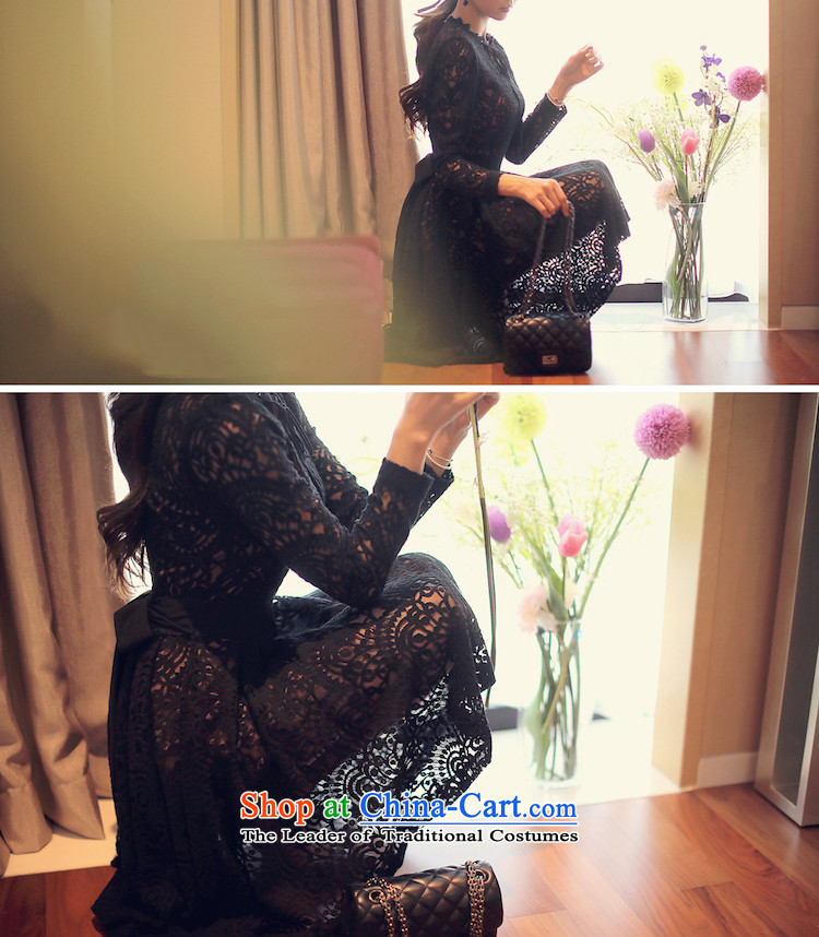 Adam Cheng Yi covered by the 2015 Fall/Winter Collections of new large Korean Sau San engraving sexy elegant lace large forming the Netherlands dresses female 5010 Black M picture, prices, brand platters! The elections are supplied in the national character of distribution, so action, buy now enjoy more preferential! As soon as possible.