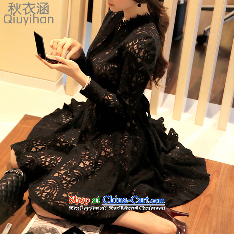 Adam Cheng Yi covered by the 2015 Fall/Winter Collections of new large Korean Sau San engraving sexy elegant lace large forming the Netherlands dresses female black M autumn 5010 Yi covered by , , , shopping on the Internet