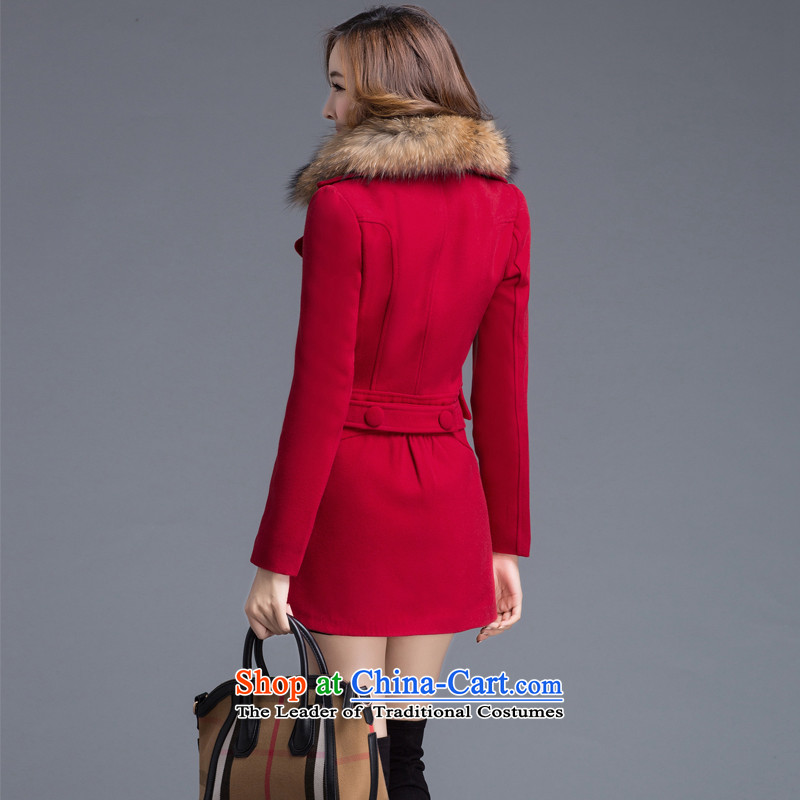 Happy Times (发南美州之夜) 2015 autumn and winter new women's new Sau San warm large stylish cashmere overcoat jacket gross temperament? large red XL, happy times (发南美州之夜) , , , shopping on the Internet