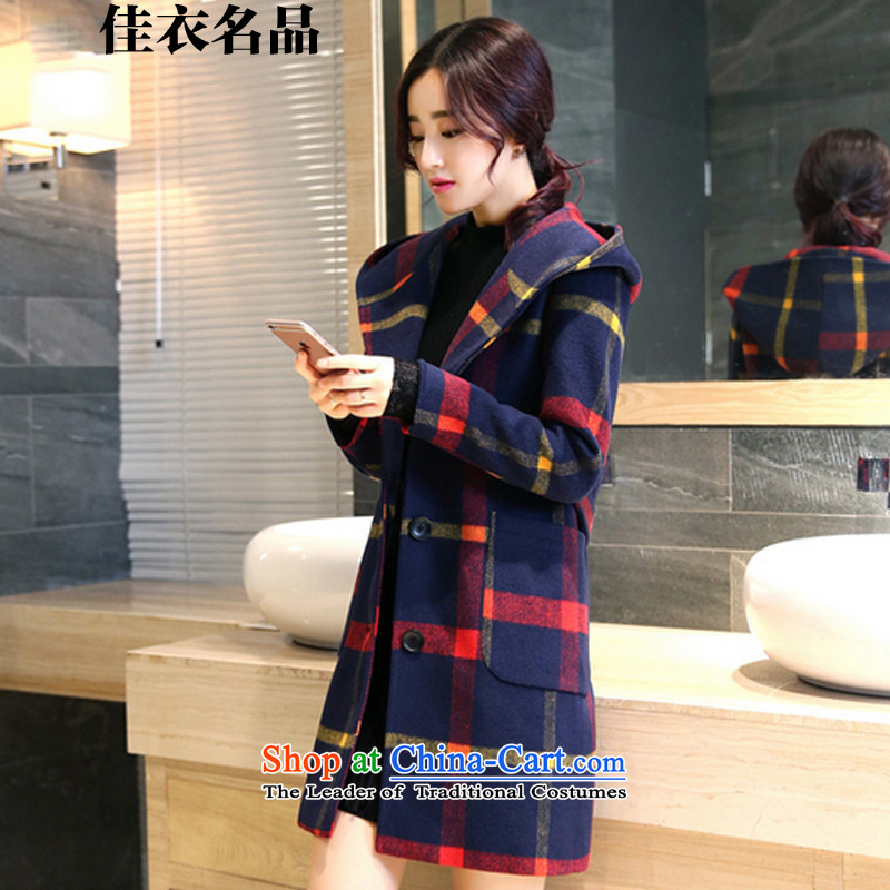 Better, Yi  2015 autumn and winter new products college in style long hair? jacket W8559 red and yellow grid XXL, better Yi, , , , shopping on the Internet