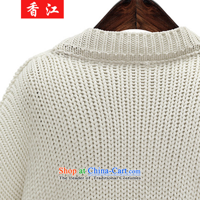 Xiang Jiang 2015 large women Fall/Winter Collections new thick sister video thin knitwear 200 catties thick mm Winter Sweater Cardigan jacket B128 large white code 3XL, Xiangjiang , , , shopping on the Internet