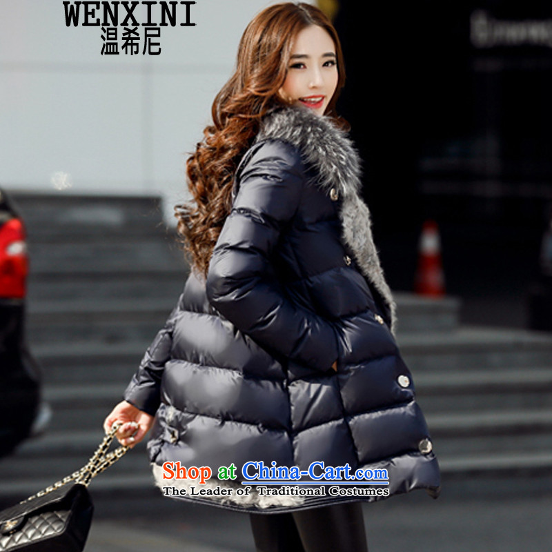 The temperature of the Greek women on the new large winter really gross for emulation down the girl in long Korean thick increase to large FAT MM down cotton coat autumn and winter goddess of black M, temperature (WENXINI Greek) , , , shopping on the Internet