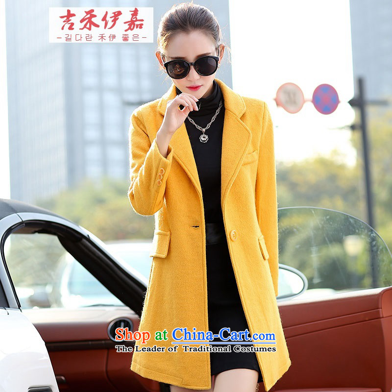 Gil Wo Ika 2015 winter long Korean pure color long-sleeved new commuter coats children who decorated? What gross jacket orange XL, Gil Wo Ika shopping on the Internet has been pressed.