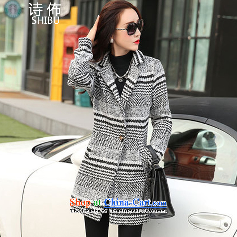 Poetry announcement in gross? coats long thick latticed Korean female jacket is     in the gross long checkered?L