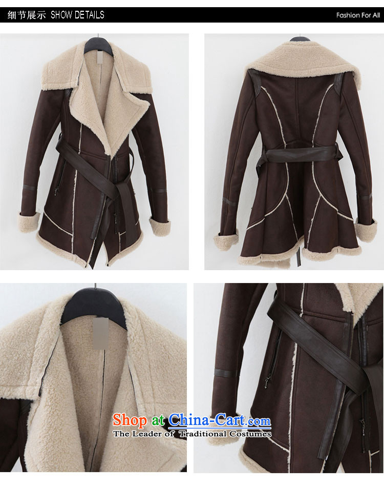 The concept of gross? 2015 winter coats female Lamb Wool female Korean gross deerskin Fleece Jacket coat of female women? Brown  XXL picture, prices, brand platters! The elections are supplied in the national character of distribution, so action, buy now enjoy more preferential! As soon as possible.