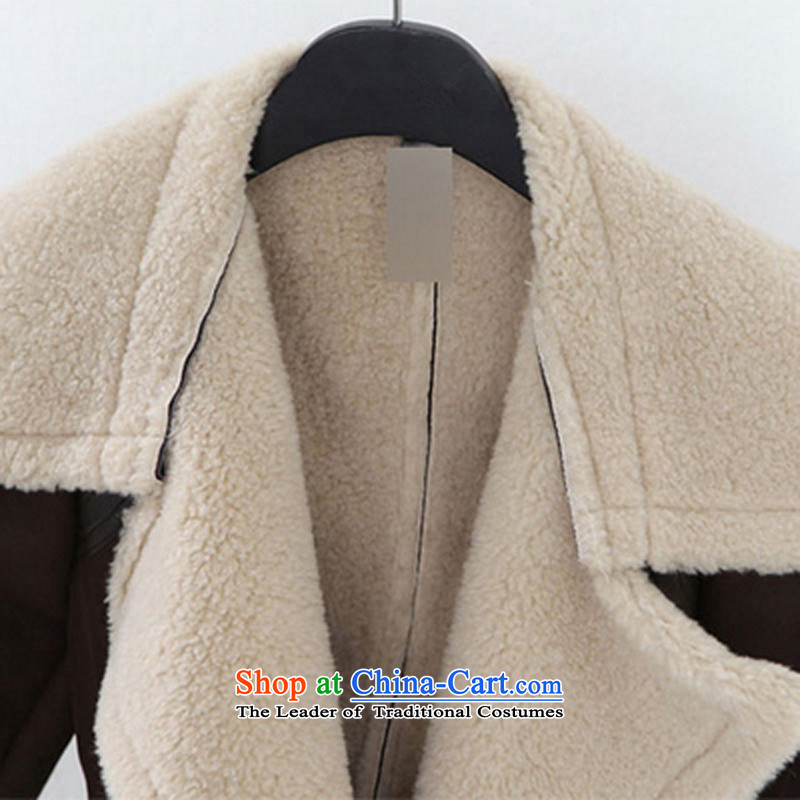 The concept of gross? 2015 winter coats female Lamb Wool female Korean gross deerskin Fleece Jacket coat of female women?  XXL, Brown of the concept has been pressed shopping on the Internet