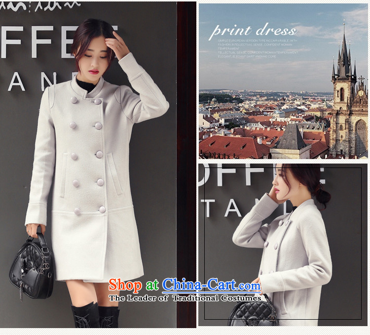   2015 Autumn and winter bathing in the coveted new collar double-Sau San female gross coats small wind incense? jacket 050 light gray XL Photo, prices, brand platters! The elections are supplied in the national character of distribution, so action, buy now enjoy more preferential! As soon as possible.