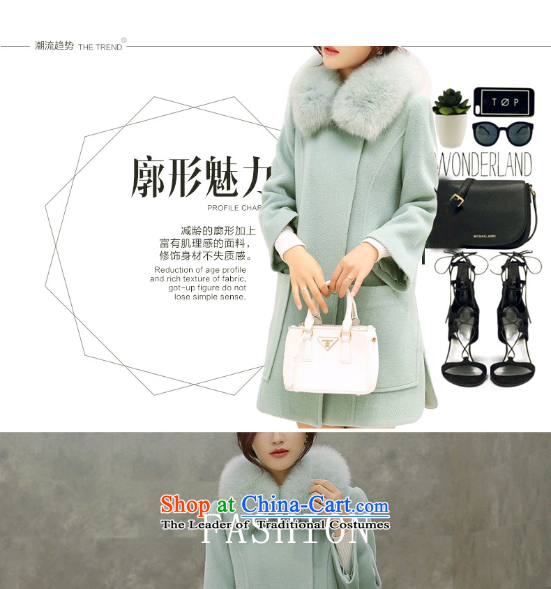 Sin has 2015 winter clothing new Korean girl in gross? jacket long Fox Nagymaros for Sau San Cashmere wool a wool coat of ground cardamom green M picture, prices, brand platters! The elections are supplied in the national character of distribution, so action, buy now enjoy more preferential! As soon as possible.