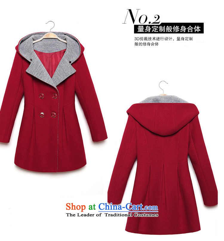 The legend of forests in gross? coats of autumn and winter 2015 new Korean tie cap a gross long-sleeved jacket? female gross cherry red L picture, prices, brand platters! The elections are supplied in the national character of distribution, so action, buy now enjoy more preferential! As soon as possible.