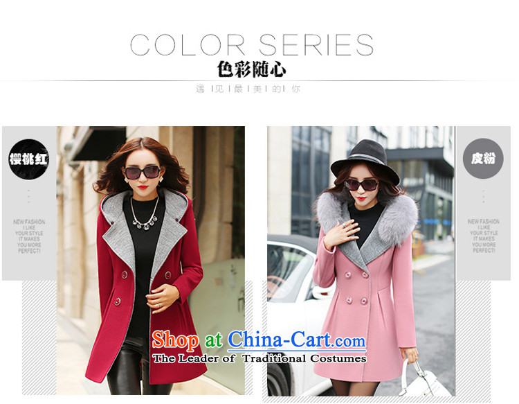 The legend of forests in gross? coats of autumn and winter 2015 new Korean tie cap a gross long-sleeved jacket? female gross cherry red L picture, prices, brand platters! The elections are supplied in the national character of distribution, so action, buy now enjoy more preferential! As soon as possible.