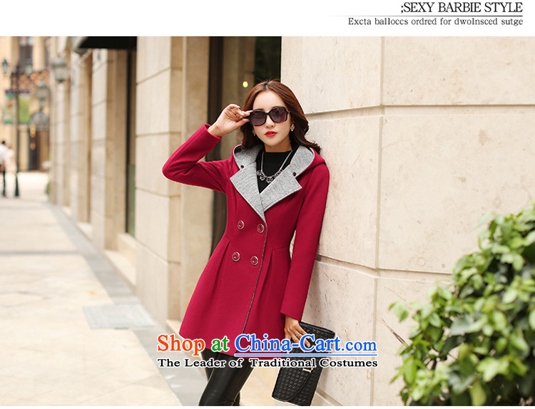 The legend of forests in gross? coats of autumn and winter 2015 new Korean tie cap a gross long-sleeved jacket? female gross cherry red L picture, prices, brand platters! The elections are supplied in the national character of distribution, so action, buy now enjoy more preferential! As soon as possible.