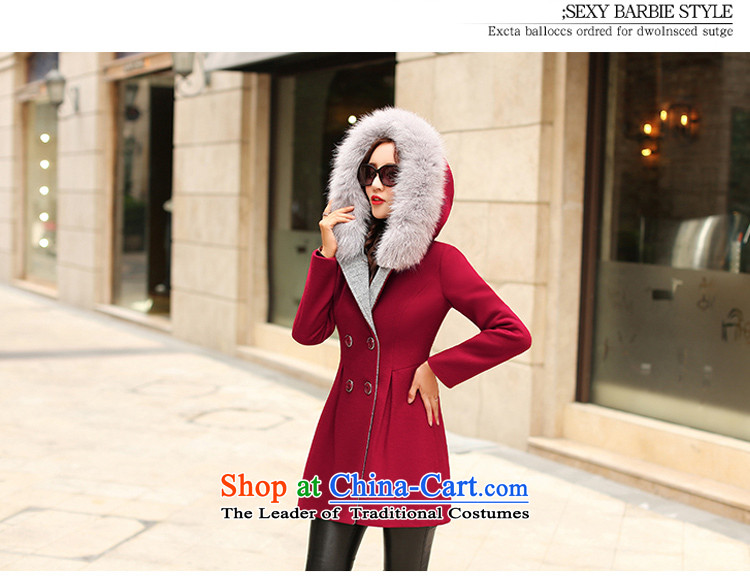 The legend of forests in gross? coats of autumn and winter 2015 new Korean tie cap a gross long-sleeved jacket? female gross cherry red L picture, prices, brand platters! The elections are supplied in the national character of distribution, so action, buy now enjoy more preferential! As soon as possible.