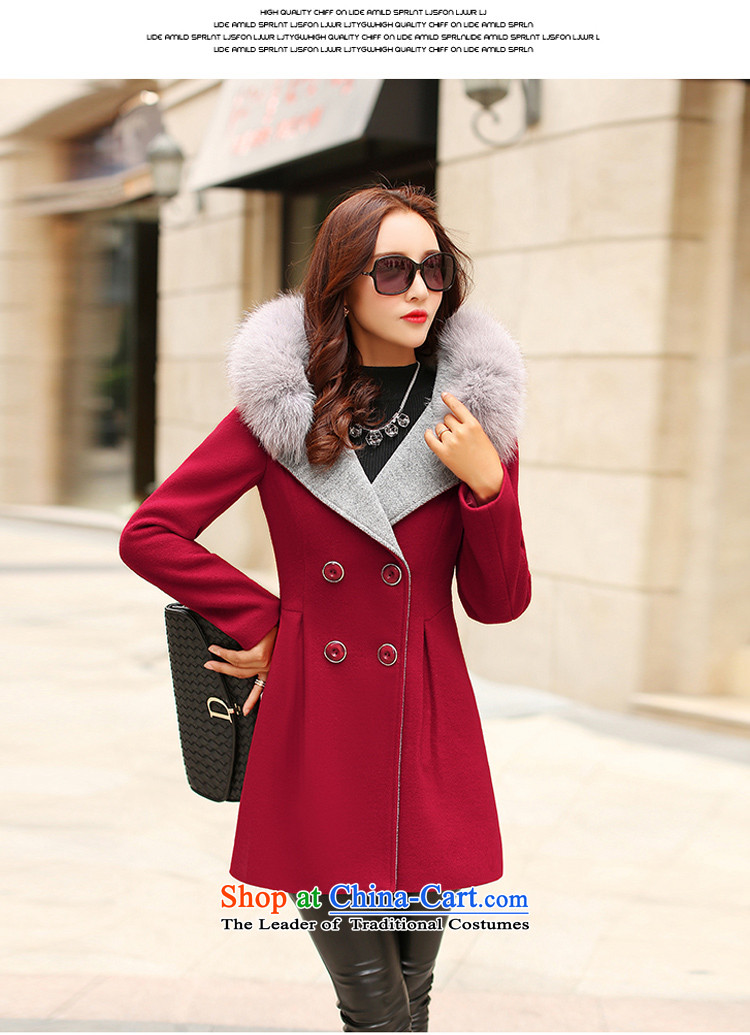 The legend of forests in gross? coats of autumn and winter 2015 new Korean tie cap a gross long-sleeved jacket? female gross cherry red L picture, prices, brand platters! The elections are supplied in the national character of distribution, so action, buy now enjoy more preferential! As soon as possible.