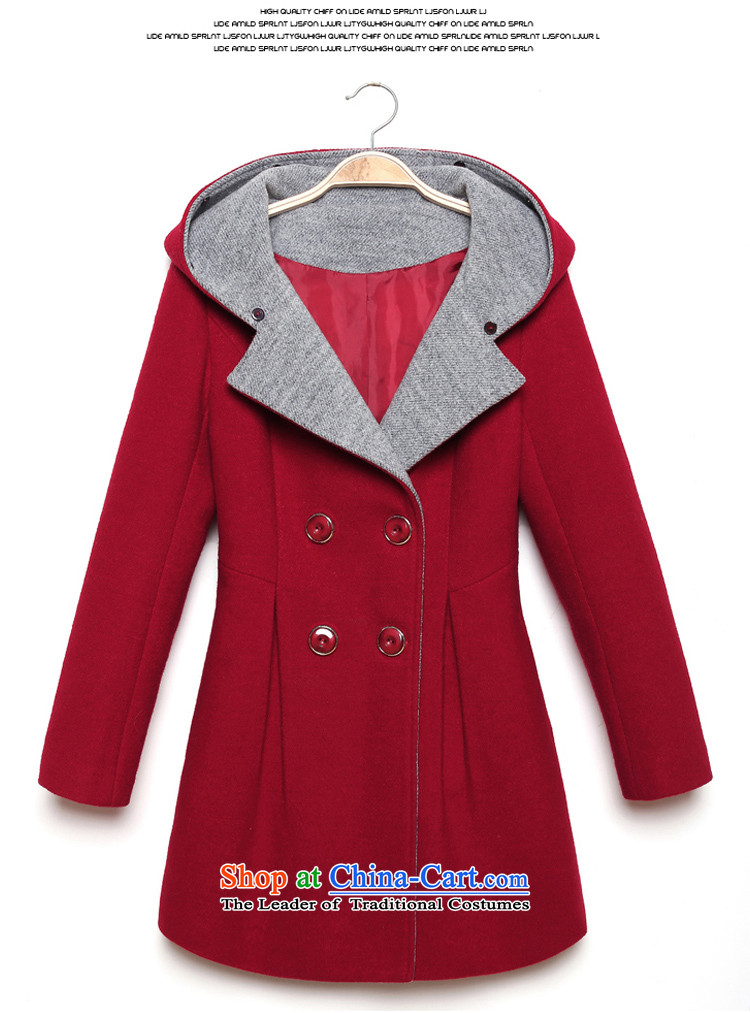 The legend of forests in gross? coats of autumn and winter 2015 new Korean tie cap a gross long-sleeved jacket? female gross cherry red L picture, prices, brand platters! The elections are supplied in the national character of distribution, so action, buy now enjoy more preferential! As soon as possible.