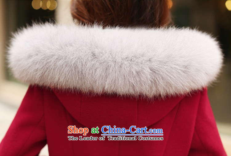The legend of forests in gross? coats of autumn and winter 2015 new Korean tie cap a gross long-sleeved jacket? female gross cherry red L picture, prices, brand platters! The elections are supplied in the national character of distribution, so action, buy now enjoy more preferential! As soon as possible.