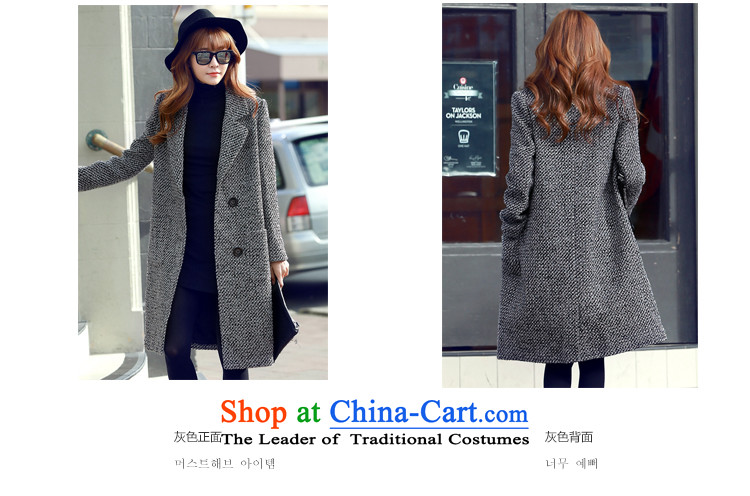 Korea has the Korean version of the Dag Hammarskjöld yi 2015 winter clothing new women's thick tweed Sau San lapel long hair?2 gray jacket OI5046 M picture, prices, brand platters! The elections are supplied in the national character of distribution, so action, buy now enjoy more preferential! As soon as possible.