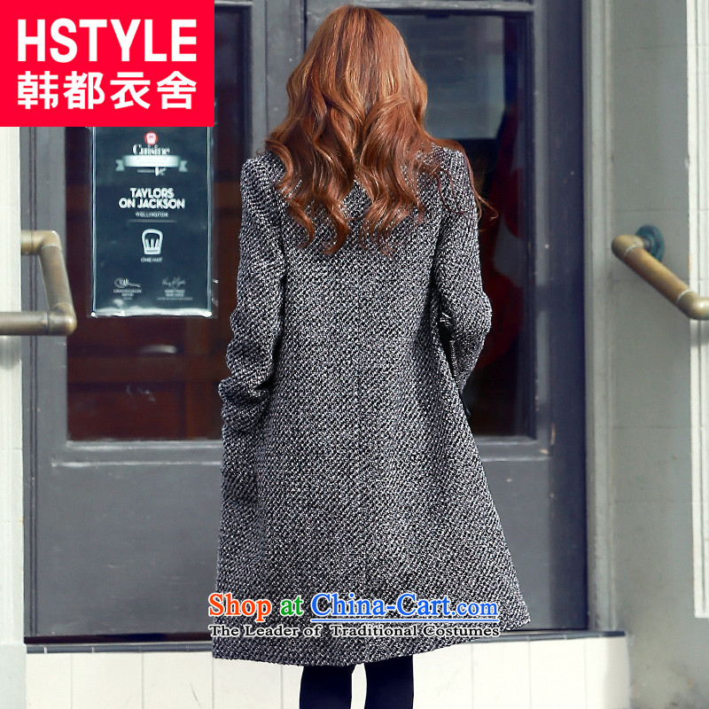 Korea has the Korean version of the Dag Hammarskjöld yi 2015 winter clothing new women's thick tweed Sau San lapel long hair?2  M, gray jacket OI5046 won both houses (HSTYLE Yi) , , , shopping on the Internet