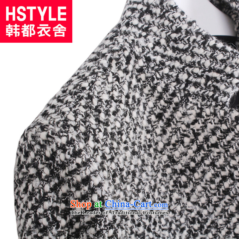 Korea has the Korean version of the Dag Hammarskjöld yi 2015 winter clothing new women's thick tweed Sau San lapel long hair?2  M, gray jacket OI5046 won both houses (HSTYLE Yi) , , , shopping on the Internet
