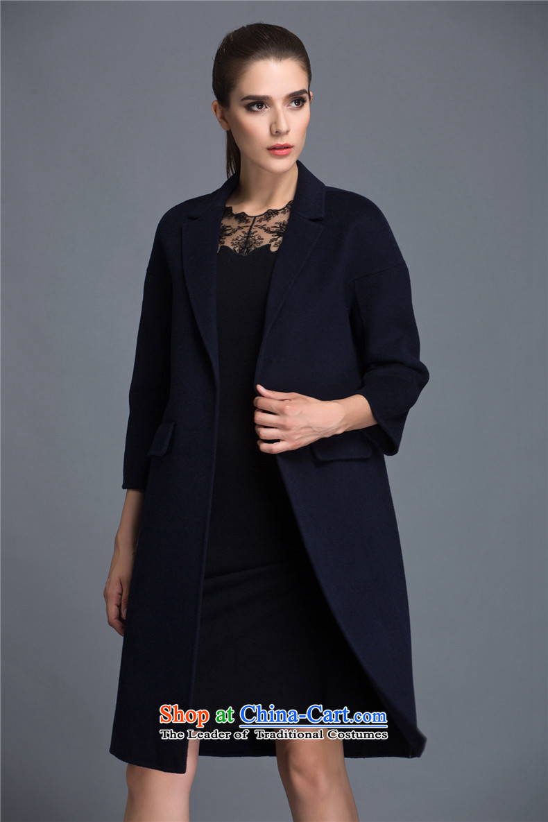 Hengyuan Cheung 100% Pure Wool double-side COAT 2015 autumn and winter Ms. new long hair? navy blue jacket S picture, prices, brand platters! The elections are supplied in the national character of distribution, so action, buy now enjoy more preferential! As soon as possible.