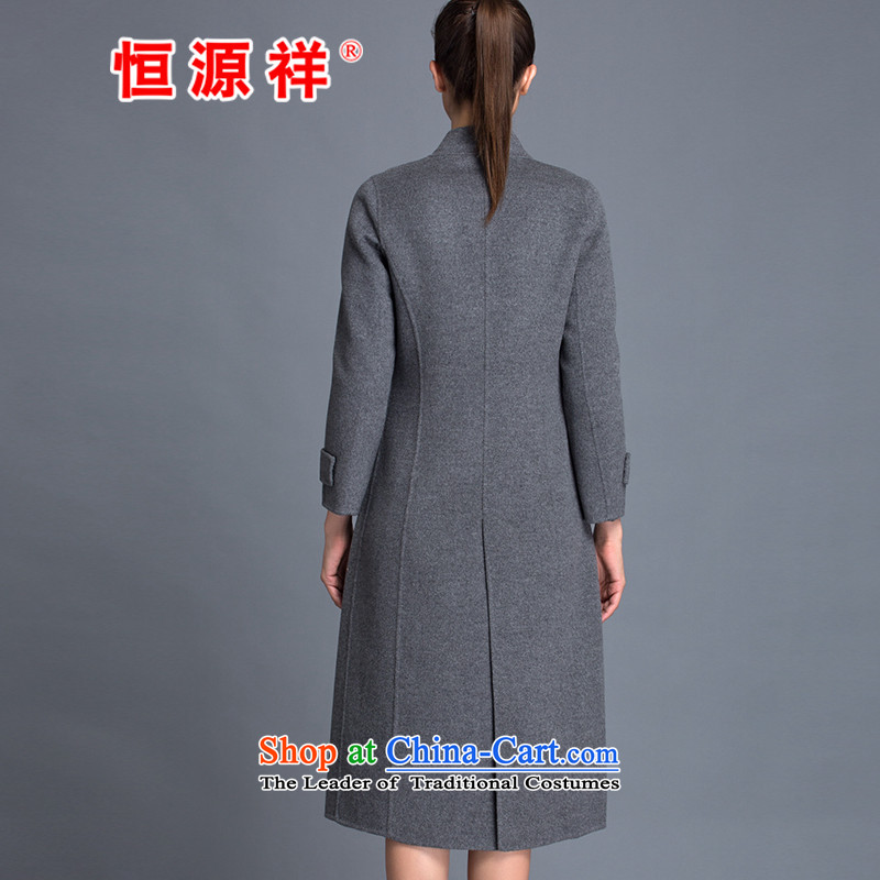 Hengyuan Cheung 100% Pure Wool double-side COAT 2015 autumn and winter Ms. new Korean long gray jacket gross? M Hengyuan Cheung shopping on the Internet has been pressed.