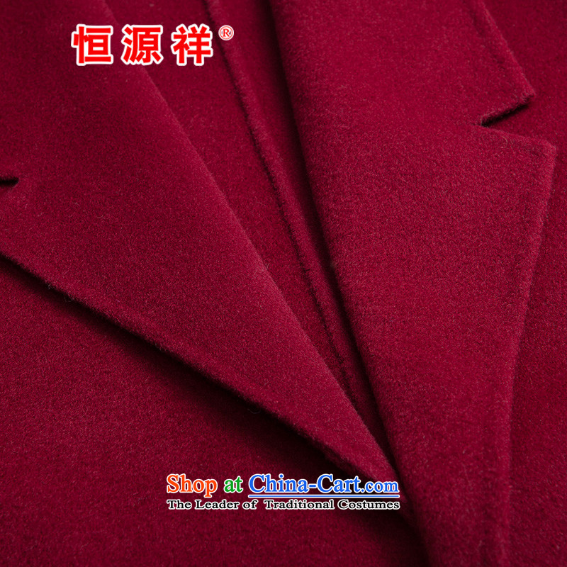 Hengyuan Cheung 100% Pure Wool double-side COAT 2015 autumn and winter new Korean president in the long, dark red jacket , so gross Hengyuan Cheung shopping on the Internet has been pressed.