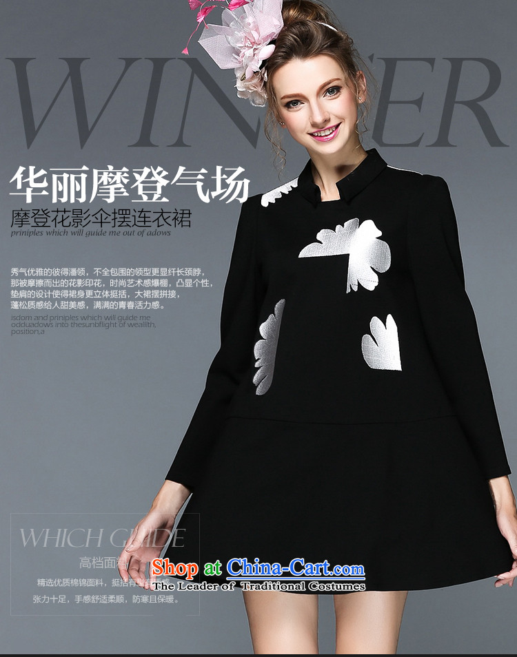 2015 Autumn and Winter Sea Ying new products at the European Code women temperament embroidery long-sleeved to intensify the Liberal Women's dresses Q109 4XL Photo Black, prices, brand platters! The elections are supplied in the national character of distribution, so action, buy now enjoy more preferential! As soon as possible.