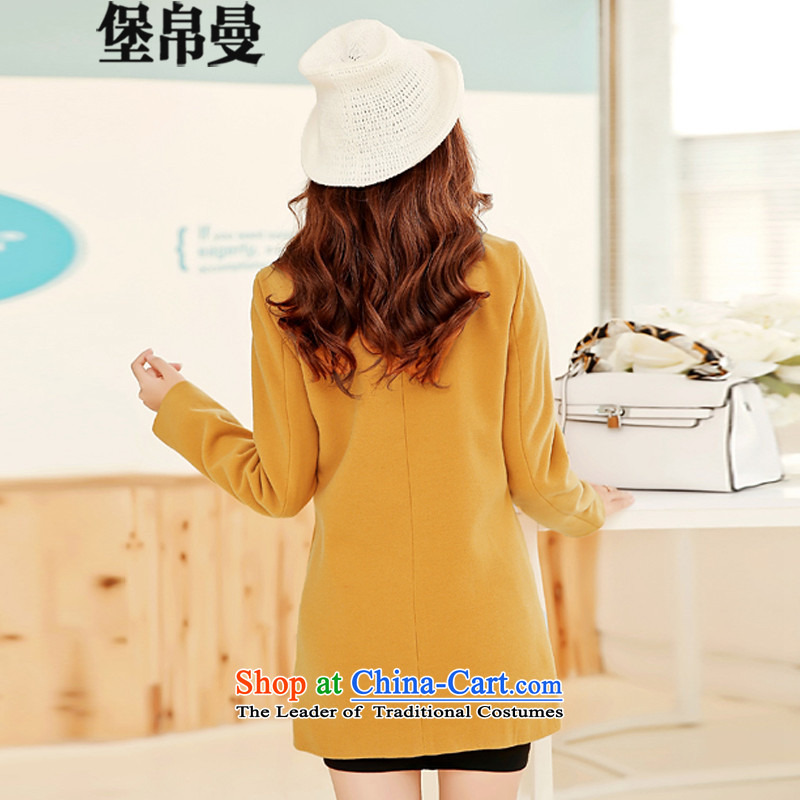 9Cayman 2015 Fort autumn and winter new Korean female decorated in the body of this long coats 8356 turmeric yellow S, 9Cayman.... Fort shopping on the Internet