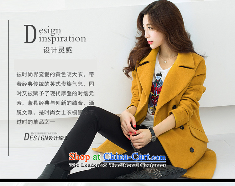The Korean autumn 2015 gross new language? jacket for autumn and winter in Korean long a wool coat female winter clothing HQY107 Sau San Yellow M picture, prices, brand platters! The elections are supplied in the national character of distribution, so action, buy now enjoy more preferential! As soon as possible.