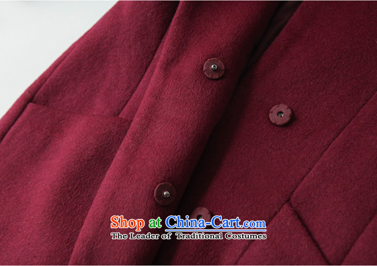 Korean autumn 2015 Fall/Winter Collections in the new version of the Sau San over the medium to longer term won for women?? jacket coat Ms. HQY802 gross female wine red M picture, prices, brand platters! The elections are supplied in the national character of distribution, so action, buy now enjoy more preferential! As soon as possible.