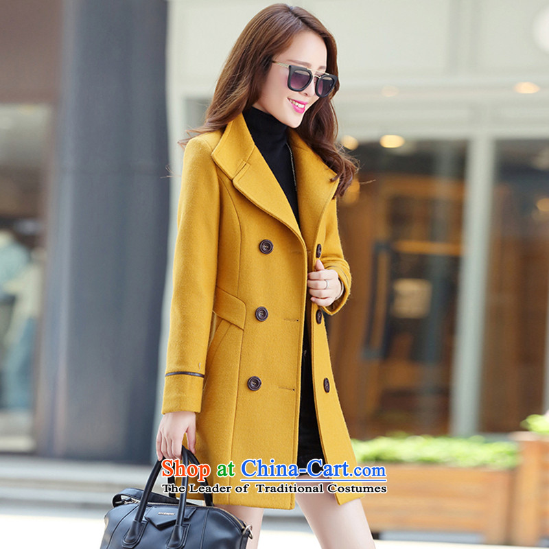 Korean autumn in Arabic of autumn and winter 2015 new Korean women in long hair? female suits for jacket for larger a wool coat HQY6522 Yellow M, Korean female autumn Arabic , , , shopping on the Internet